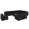 vidaXL Set Divani da Giardino 11 pz con Cuscini in Polyrattan Nero