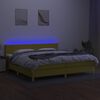 vidaXL Letto a Molle Materasso e LED Verde 200x200cm in Tessuto