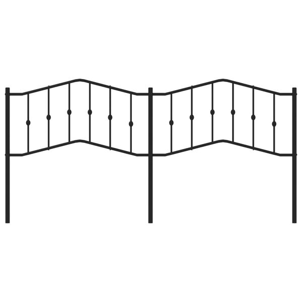 vidaXL Testiera in Metallo Nero 200 cm
