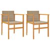 vidaXL Sedie Giardino con Cuscini 2 pz Beige Polyrattan Legno Massello