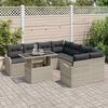 vidaXL Set Divano da Giardino 9 pcs Grigio chiaro Poly Rattan
