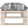 vidaXL Pouf da Giardino Pallet Cuscino a Quadri Grigio Legno di Pino