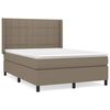 vidaXL Giroletto a Molle con Materasso Tortora 140x190 cm in Tessuto