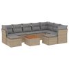 vidaXL Set Divano da Giardino 10 pz con Cuscini Beige in Polyrattan