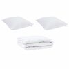 vidaXL Piumone con cuscino 3 pcs Bianco Microfibra