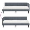 vidaXL Struttura Letto Angolare con Materasso 2 pcs Grigio Velluto