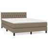vidaXL Giroletto a Molle con Materasso Tortora 140x190 cm in Tessuto