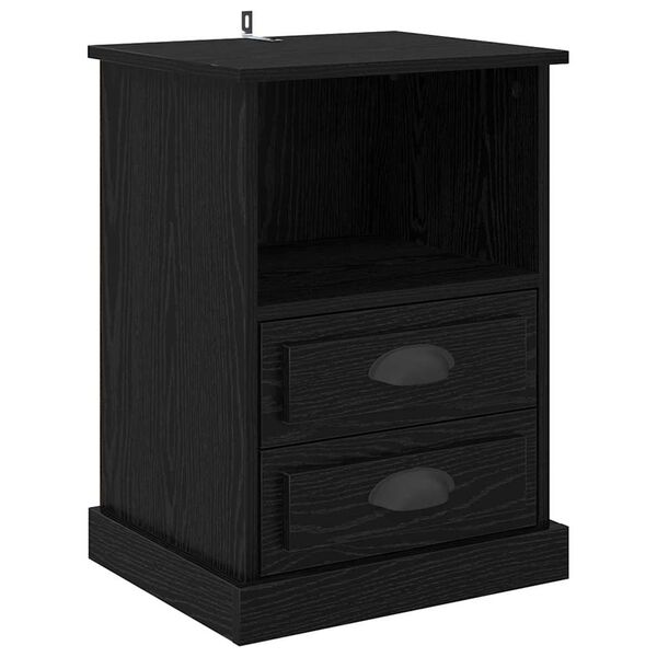vidaXL Armadio da Notte Rovere Nero 36 x 43 x 60 cm Legno multistrato