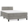 vidaXL Letto a Molle con Materasso e LED Grigio Chiaro 120x190 cm Velluto
