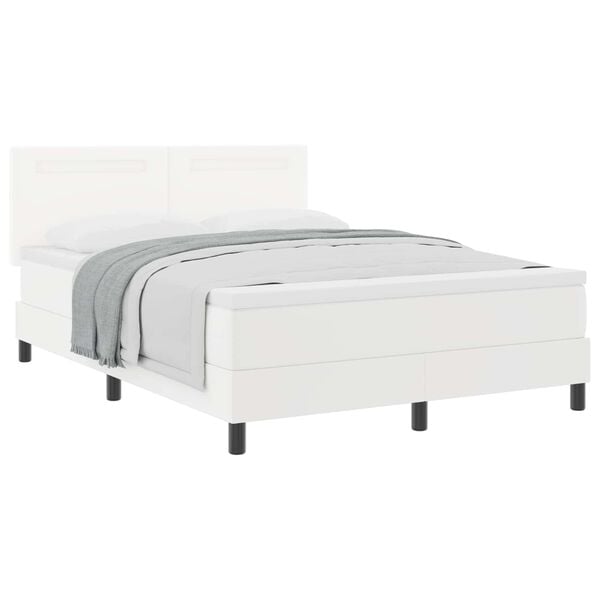 vidaXL Letto a molle con materasso Bianco 160 x 200 cm Pelle sintetica