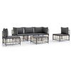 vidaXL Set Divani da Giardino 6 pz con Cuscini Antracite in Polyrattan