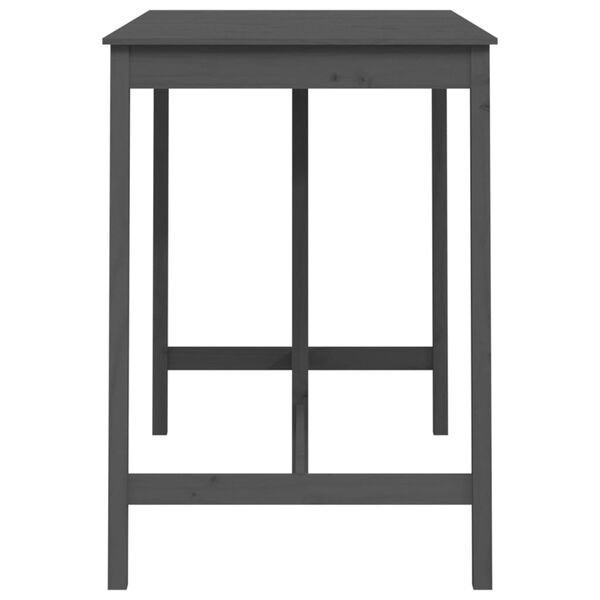vidaXL Tavolo da Bar Grigio 140x80x110 cm in Legno Massello di Pino