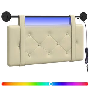 vidaXL Testiera sospesa Con luce LED Crema Similpelle