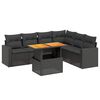 vidaXL Set Divani da Giardino con Cuscini 7pz Nero Polyrattan