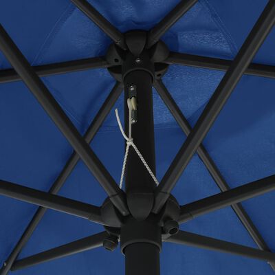 vidaXL Ombrellone da Esterni con Palo in Alluminio 270x246 cm Azzurro
