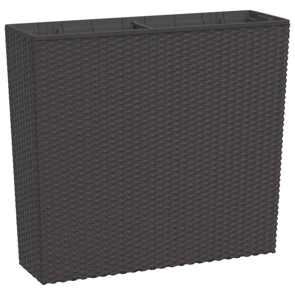 vidaXL Fioriera con Interno Rimovibile Marrone 12 / 44 L PP Rattan