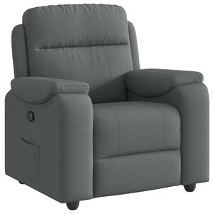 vidaXL Poltrona Reclinabile in Tessuto Grigio Scuro