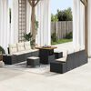 vidaXL Set Divano da Giardino con cuscino 9 pcs Nero e Crema