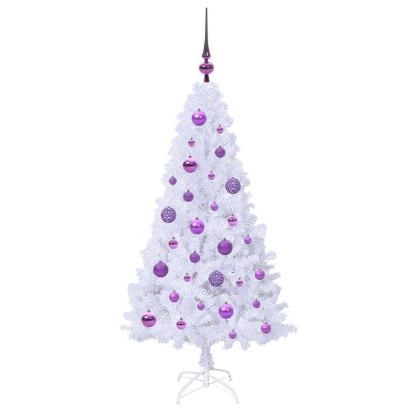vidaXL Albero di Natale artificiale Bianco 120 cm PVC e Acciaio