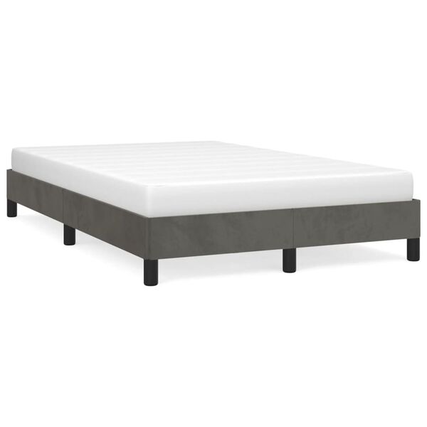 vidaXL Giroletto senza Materasso Grigio Scuro 120x190 cm Velluto