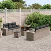 vidaXL Set Divano da Giardino 10 pcs Grigio Rattan in Polipropilene