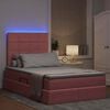 vidaXL Letto con contenitore e LED con led Rosa 120 x 200 cm Velluto