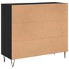 vidaXL Credenza Rovere Nero 90 x 32,5 x 80 cm Legno multistrato