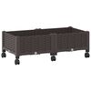 vidaXL Vaso da Giardino con Ruote Marrone 80 x 40 x 29 cm PP