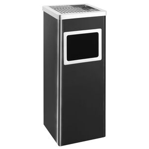 vidaXL Pattumiera con Posacenere 36 L in acciaio nero