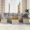 vidaXL Set Divano da Giardino 8 pcs Beige Poly Rattan