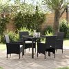 vidaXL Set da Pranzo per Giardino con cuscino 5 pcs Nero polyrattan