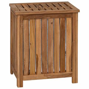 vidaXL Cesto per Lavanderia Naturale Legno di teak solido