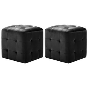 vidaXL Comodini 2 pz Nero 30x30x30 cm in Tessuto Vellutato
