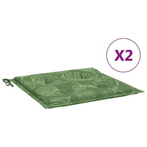 vidaXL Cuscini per Sedia 2 pz Motivo a Foglie 40x40x3 cm Tessuto