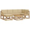 vidaXL Set di divani da esterno 7 pz Bianco e Beige