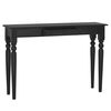 vidaXL Tavolo Consolle Nero 110x30x75 cm in Legno Massello di Mogano
