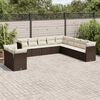 vidaXL Set Divani da Giardino 11 pz con Cuscini Polyrattan Marrone