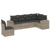 vidaXL Set Divano da Giardino 6pz con Cuscini Grigio Chiaro Polyrattan