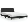 vidaXL Letto con Materasso Dover Nero e Bianco 140x200 cm in Similpelle