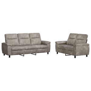 vidaXL Set di divani 2 pcs Grigio Chiaro Pelle Scamosciata Sintetica