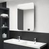 vidaXL Armadietto Bagno con Specchio e LED Grigio Cemento 60x11x80 cm