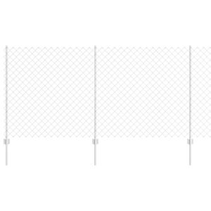 vidaXL Recinzione a maglie con palo 10 x 1,2 m Acciaio zincato Argento