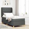 vidaXL Letto con molle e materasso Grigio Scuro 90x190 cm Tessuto
