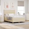 vidaXL Letto a Sorgente LED con materasso Crema 140 x 190 cm Tessuto