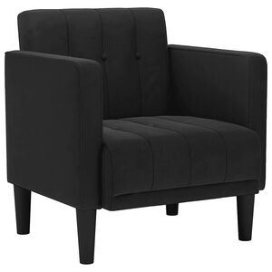 vidaXL Divano Sedia con Braccioli Nero 53 cm in Velluto
