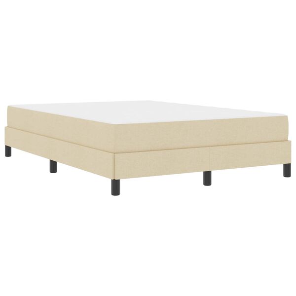 vidaXL Letto a molle con materasso Crema 140 x 190 cm Tessuto