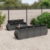 vidaXL Set Divani da Giardino con Cuscini 8 pz Nero in Polyrattan
