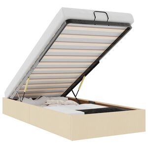 vidaXL Struttura Letto Pouf senza Materasso Crema 90x200 cm in Tessuto