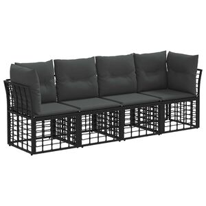 vidaXL Set di divani da esterno Nero Poliestere