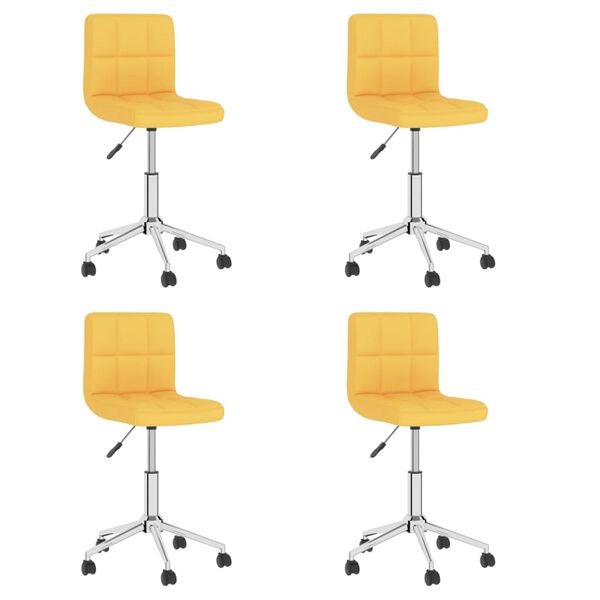 vidaXL Sedie da Pranzo Girevoli 4 pz Giallo Senape in Tessuto